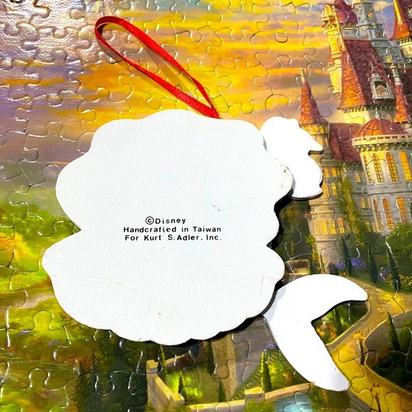 DISNEY’S THE LITTLE MERMAID VTG 90s KURT ADLER HANDCRAFTED WOODEN XMAS ORNAMENT - Picture 5 of 6